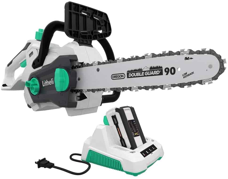 LiTHELi 40V Cordless Chainsaw 14 inches with Brushless Motor, 2.5AH Battery and Charger LiTHELi 40V Cordless Chainsaw 14 inches with Brushless Motor, 2.5AH Battery and Charger