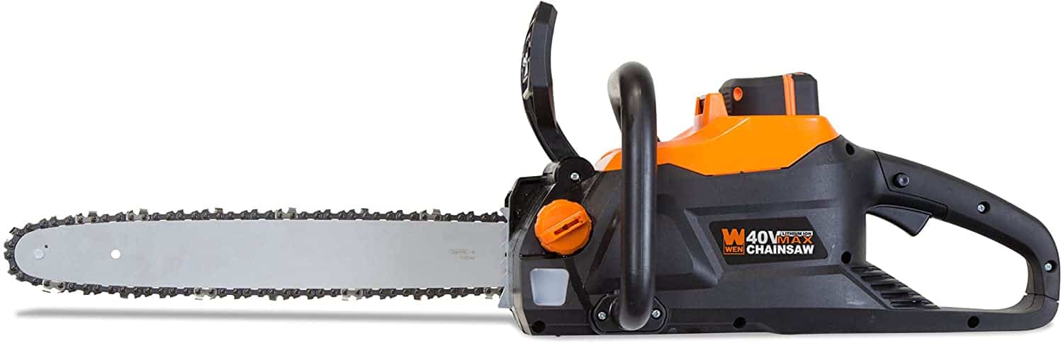 WEN 40417 40V Max Lithium Ion 16-Inch Brushless Chainsaw with 4Ah Battery and Charger WEN 40417 40V Max Lithium Ion 16-Inch Brushless Chainsaw with 4Ah Battery and Charger