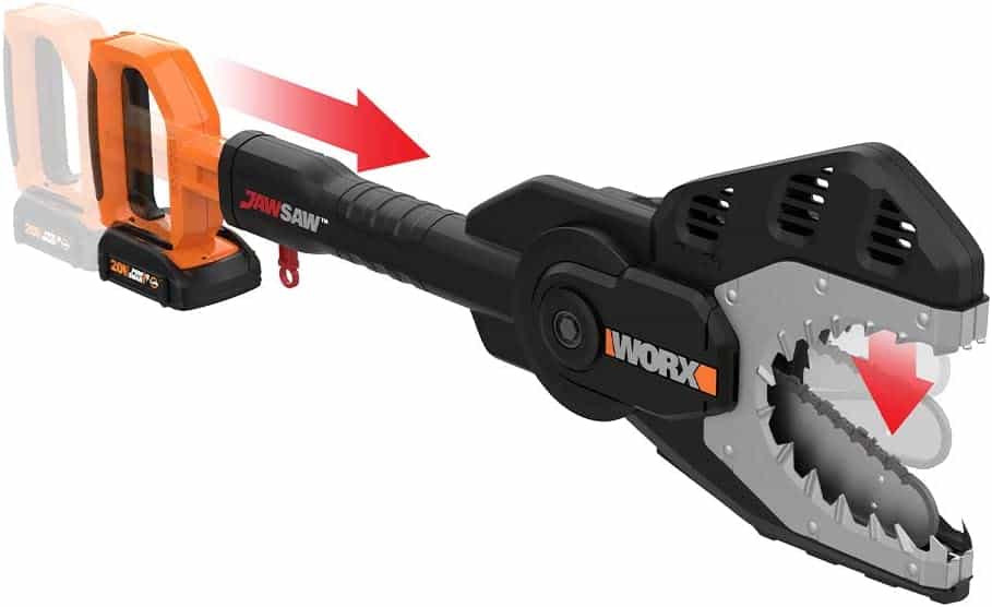WORX WG320 JawSaw 20V PowerShare Cordless Electric Chainsaw with Auto-Tension WORX WG320 JawSaw 20V PowerShare Cordless Electric Chainsaw with Auto-Tension